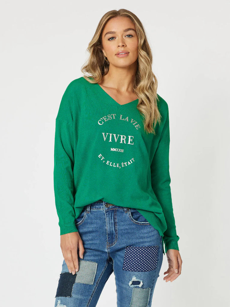THREADZ C'est La Vie Sweater - Ivy