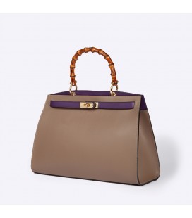 ROBERTA GANDOLFI Lola Large Brown With Purple Bag 7051