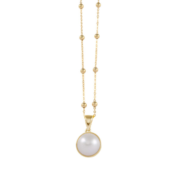 VON TRESKOW Rosario Necklace With Pearl - Yellow Gold