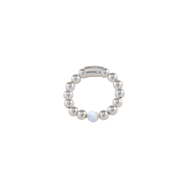 VON TRESKOW Stretchy Ring With Czelline Opal - Silver