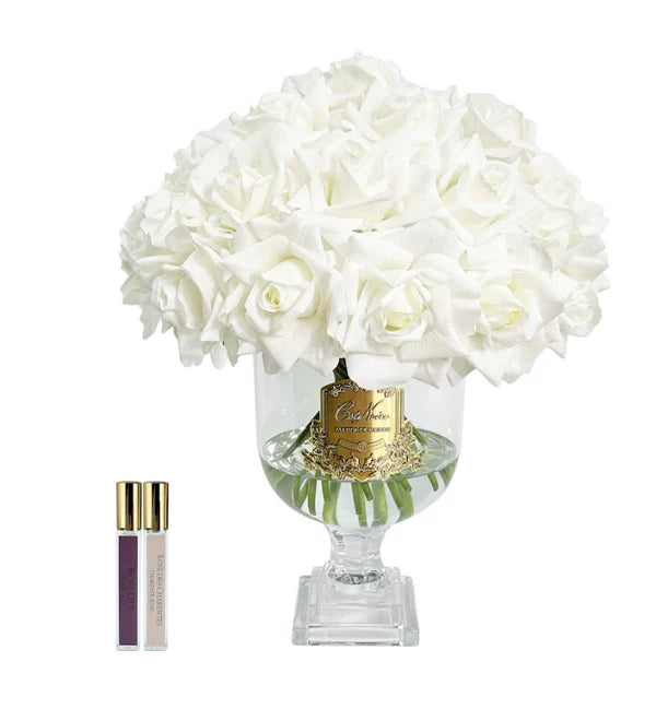COTE NOIRE Versailles Rose Bouquet With Gold Badge - Ivory