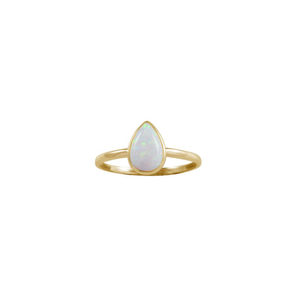 VON TRESKOW Pear Czelline Opal Ring - Yellow Gold