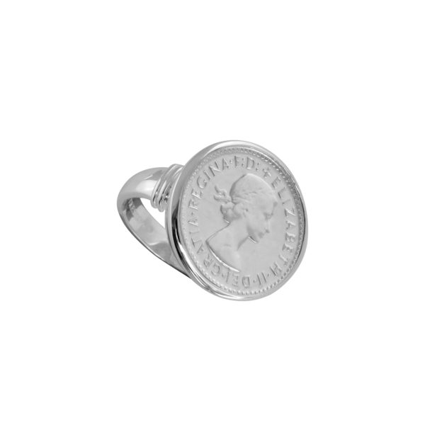 VON TRESKOW Six Pence Coin Ring - Silver