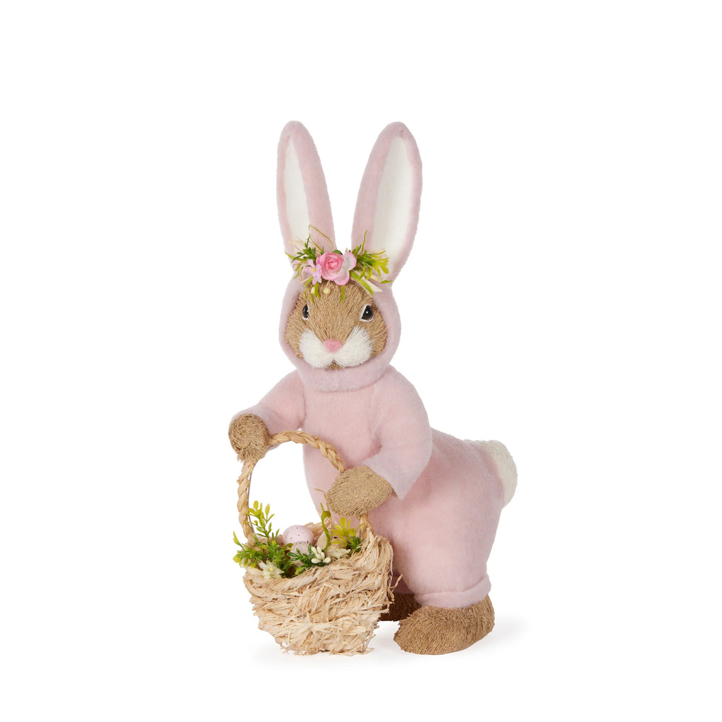 HOLLY & IVY Pink Bunnysuit Bunny With Basket