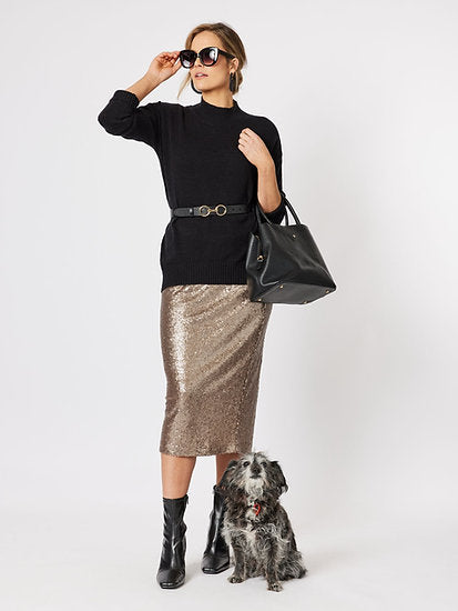 HAMMOCK & VINE Darcy Sequin Skirt Bronze