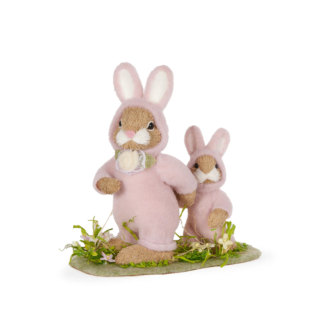 HOLLY & IVY Pink Bunnysuit Bunnies On Lawn