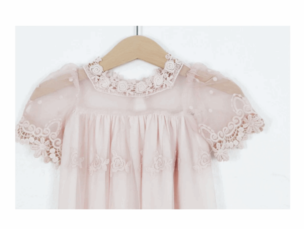 Heirloom Cherub Lace Dress - Blush