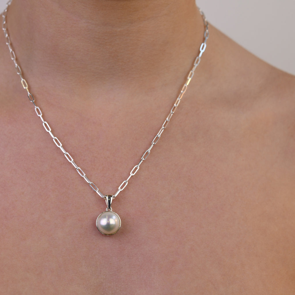 VON TRESKOW Fine Clip Chain Necklace with Pearl