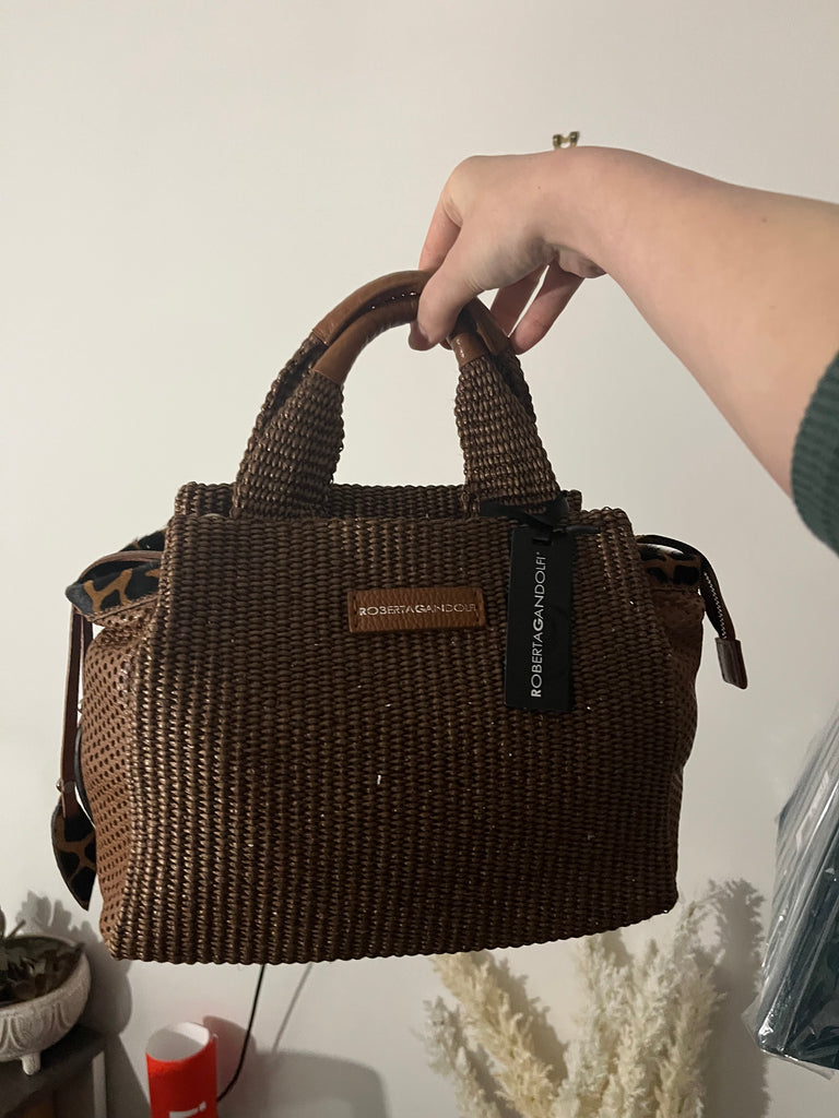 ROBERTA GANDOLFI Linea Alkekengi Small Handbag - Brown